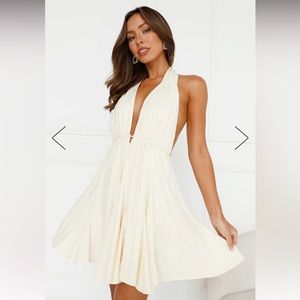 Hello Molly Cream Halter Mini Dress